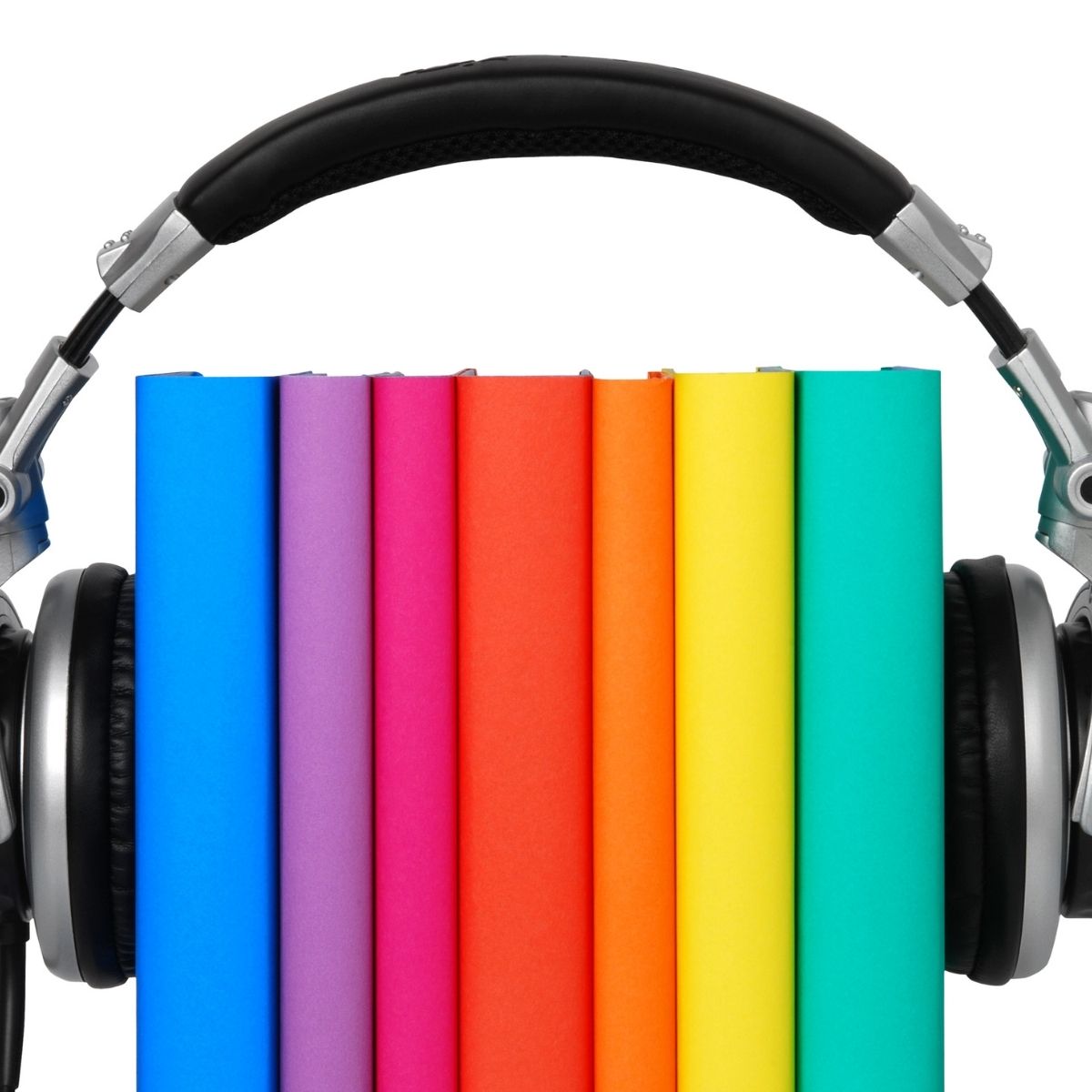 books with headphones.