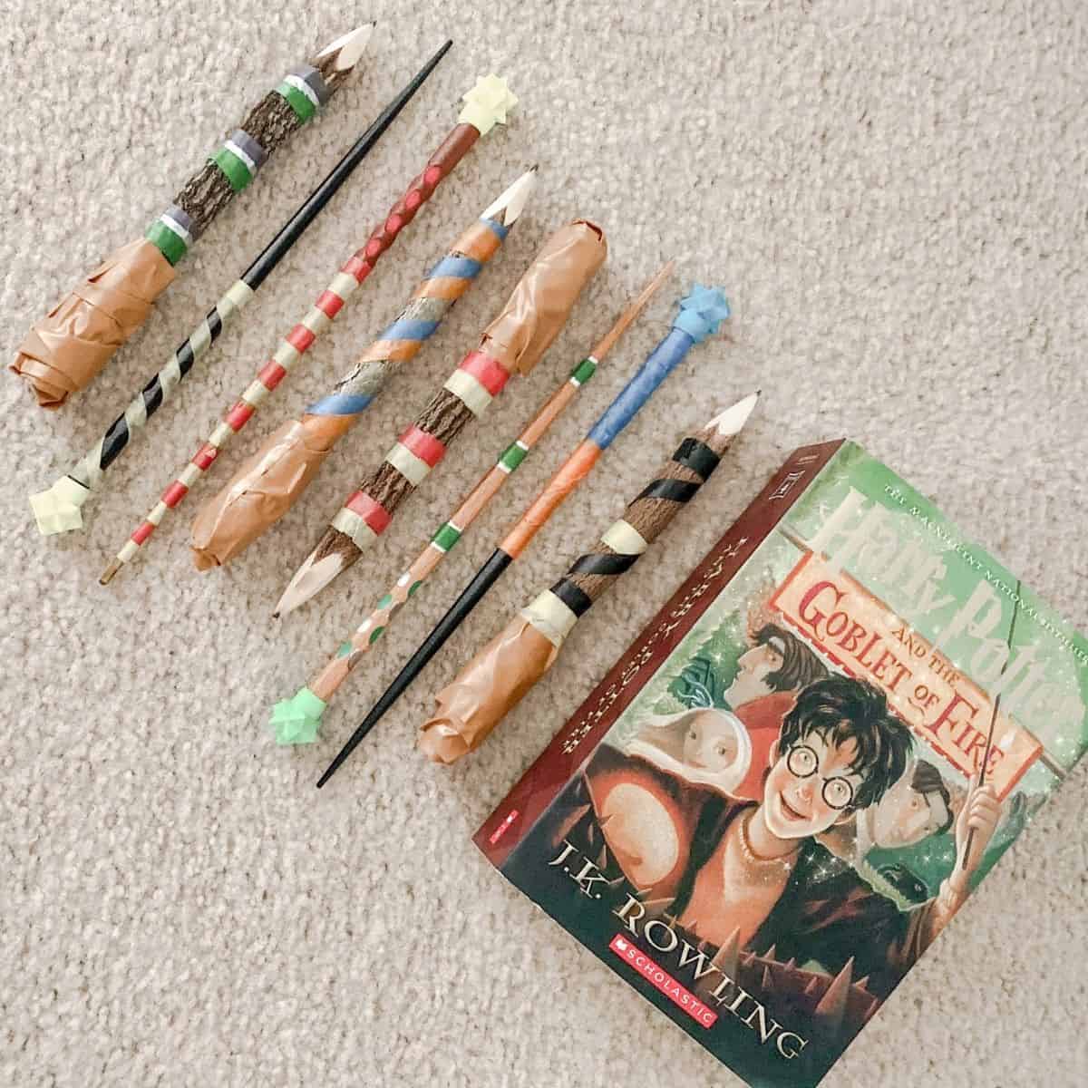 diy harry potter wands with chopsticks or pencils