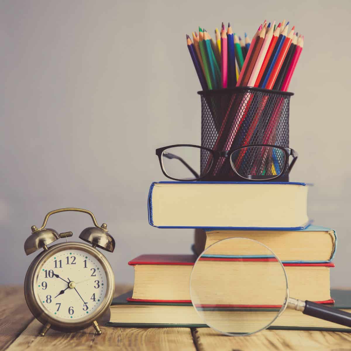 books and clock