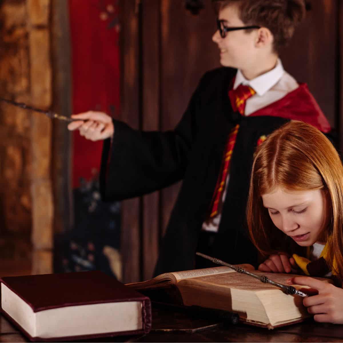 children reading harry potter books