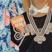 beach read by emily henry with beach gear.