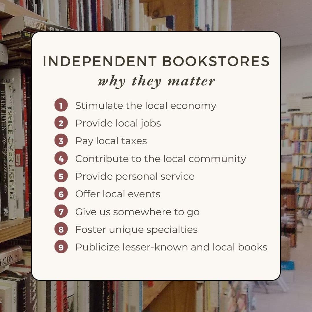 independent bookstores: why they matter.