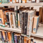 alice feeney books his and hers, i know who you are, and rock paper scissors on bookshelf.