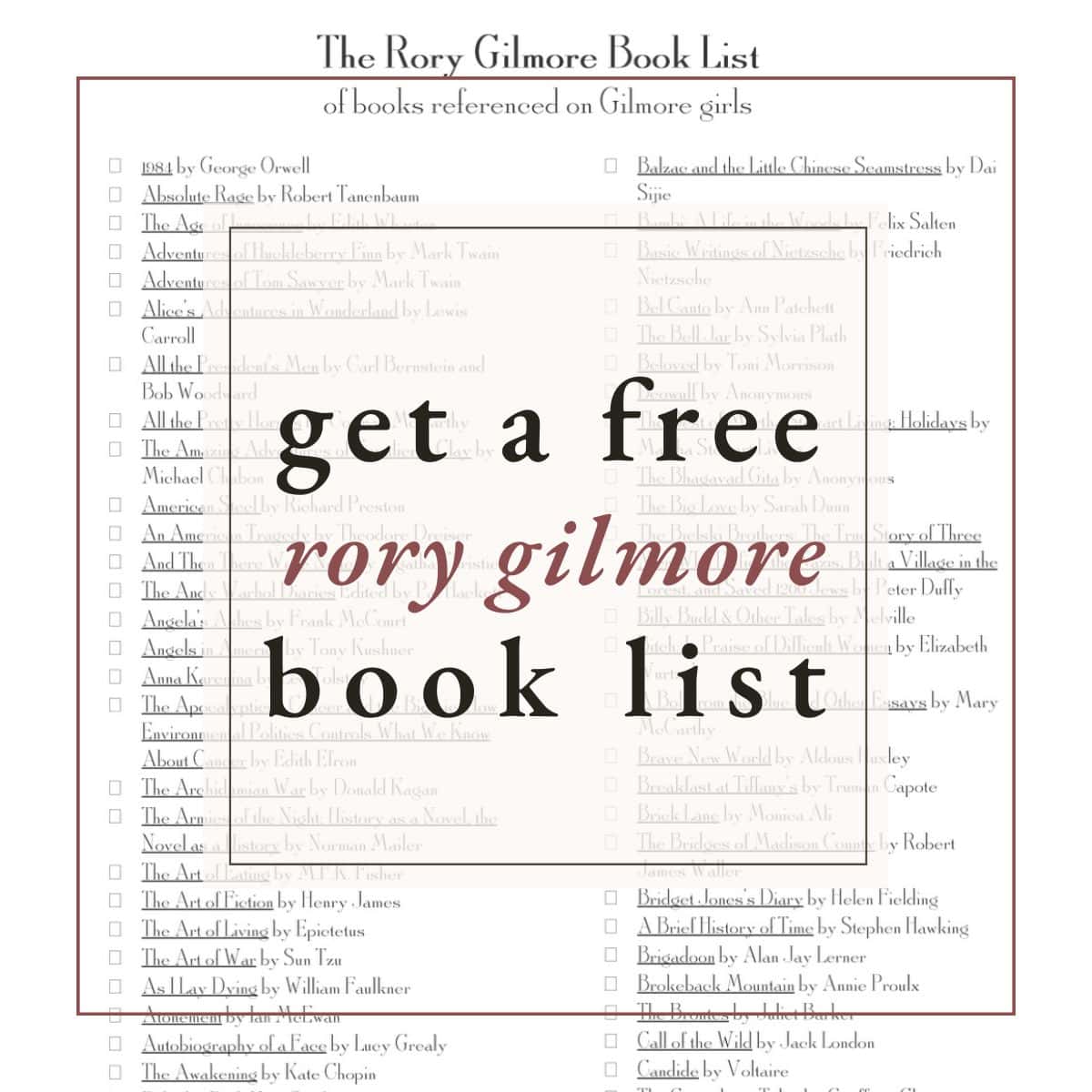 get a free rory gilmore book list.