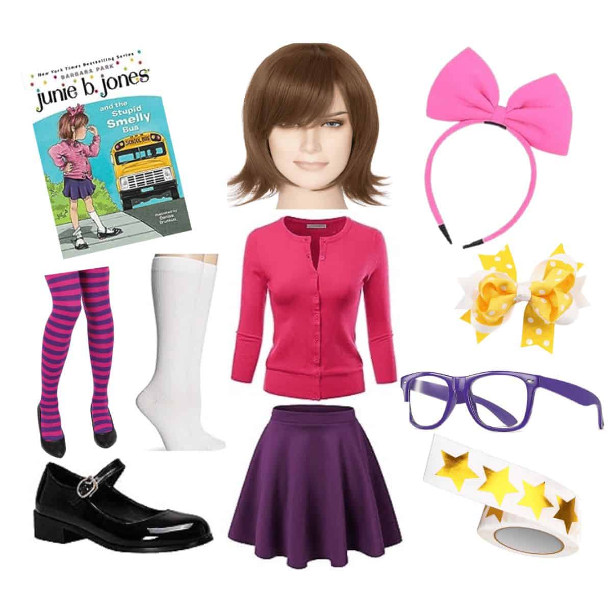 collage of junie b. jones costume ideas.