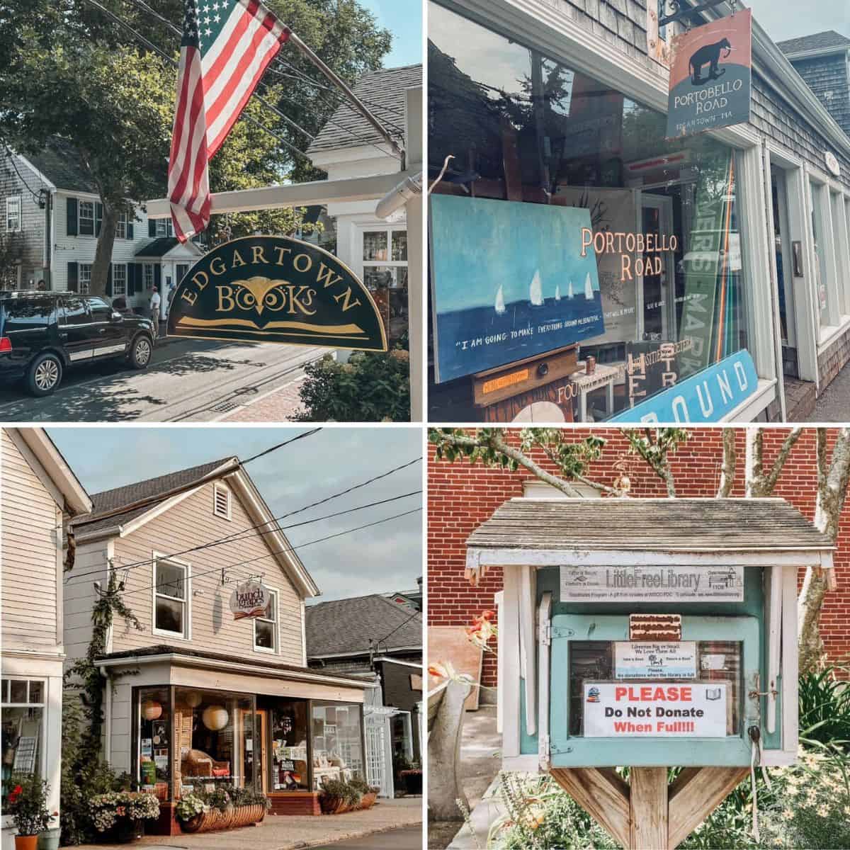 collage of martha's vineyard bookstores.