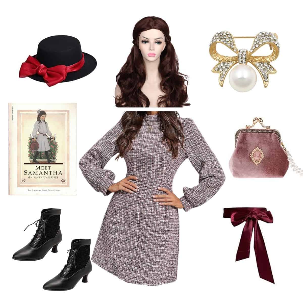 collage of samantha parkington costume.