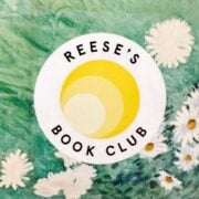 reese's book club logo on a book.