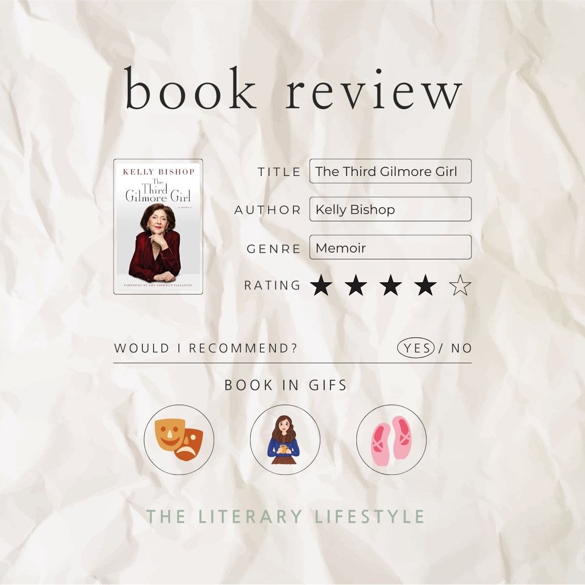 Book review of the third Gilmore Girl by Kelly Bishop.