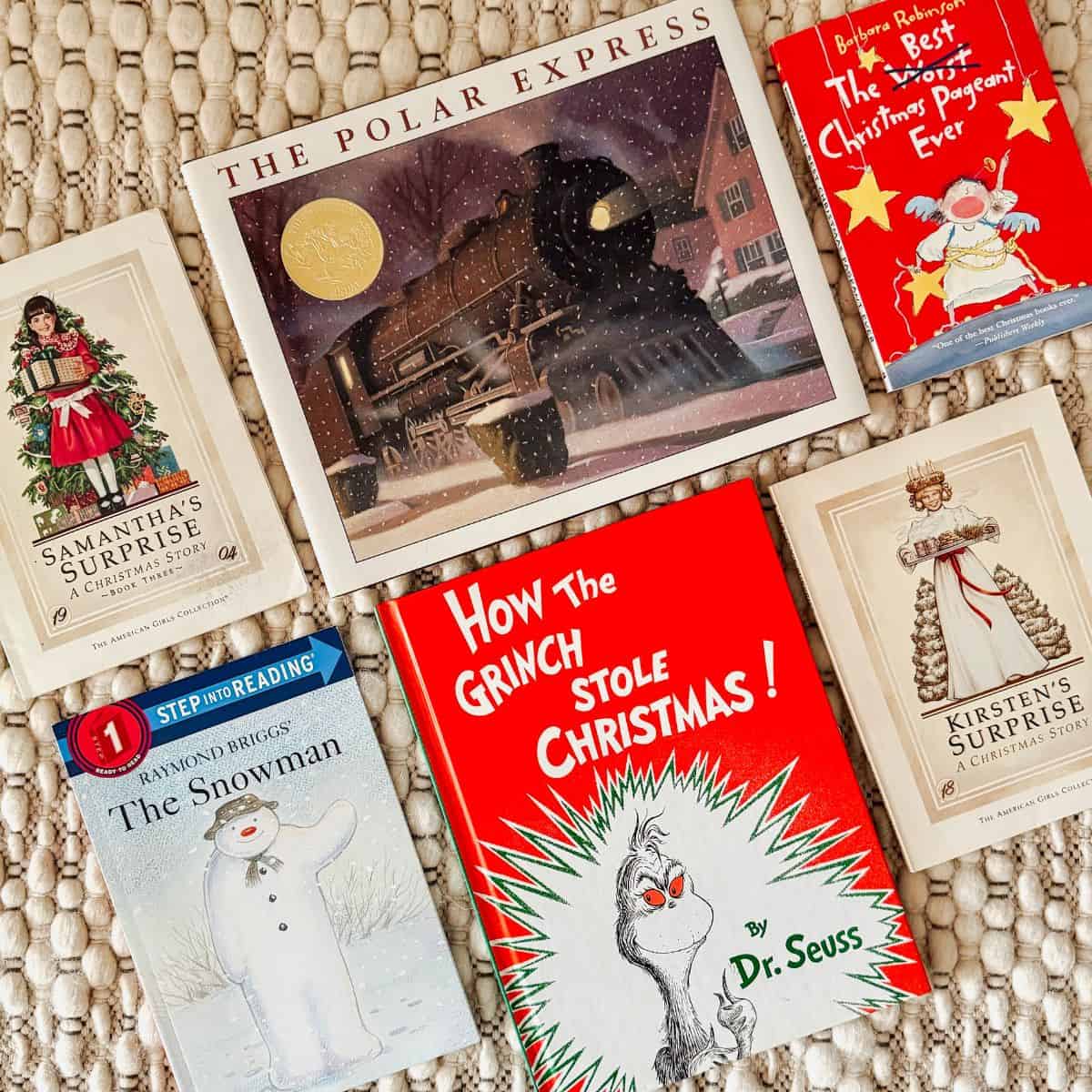 collection of christmas books for children.