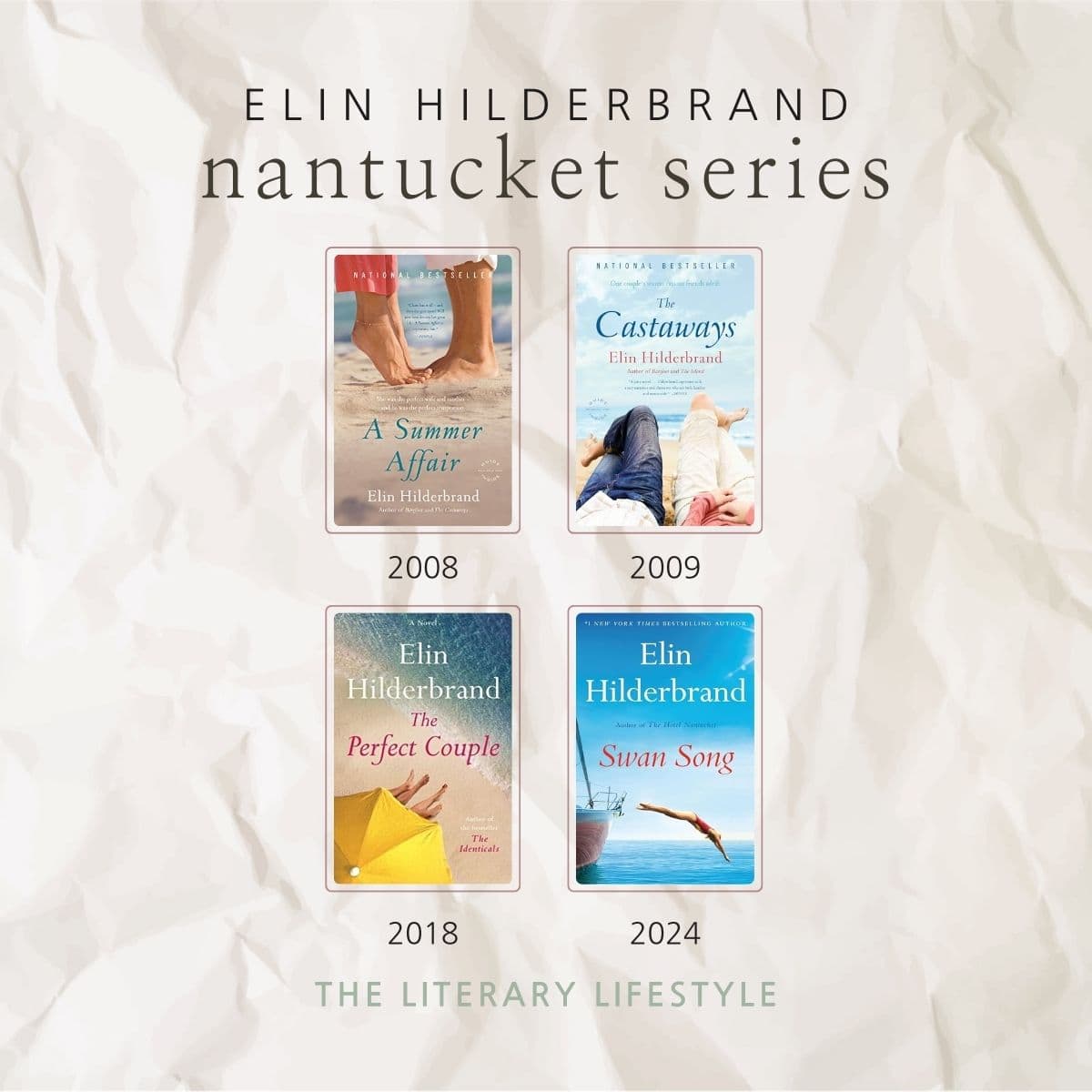 elin hilderbrand nantucket series infographic.