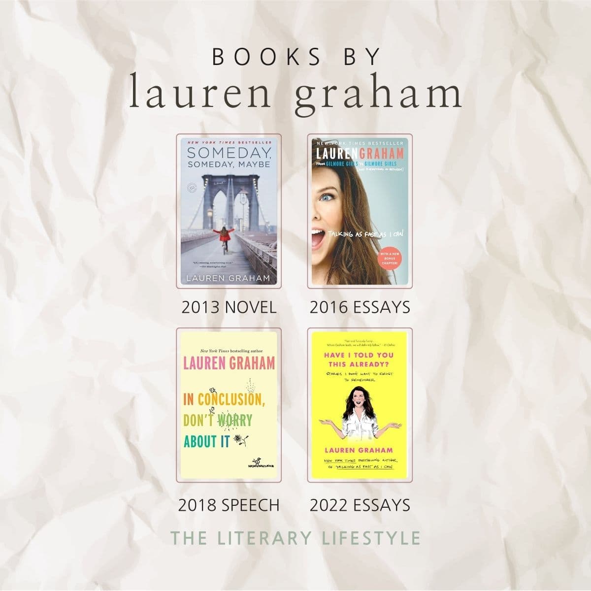 infographic of books by lauren graham