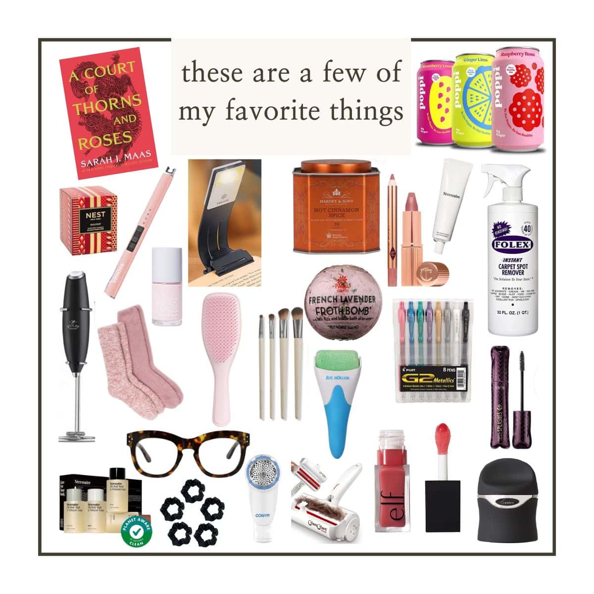 collage of best favorite things party gift ideas.