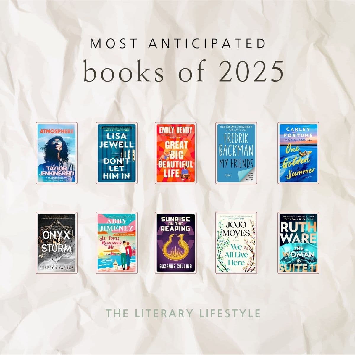 collage of the 10 most anticipated books of 2025.