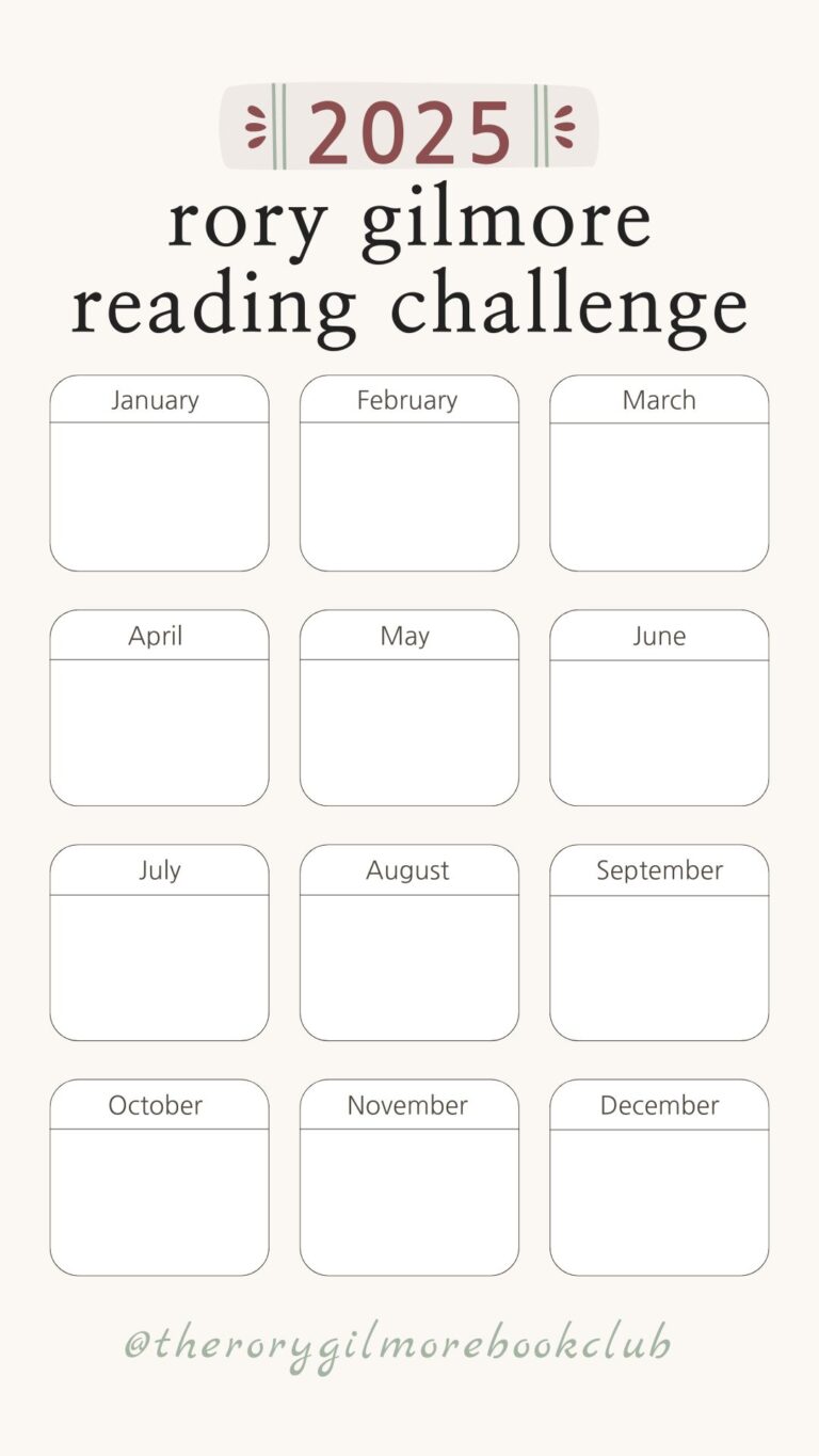 2025 Rory Gilmore Reading Challenge With Printable PDF Tracker
