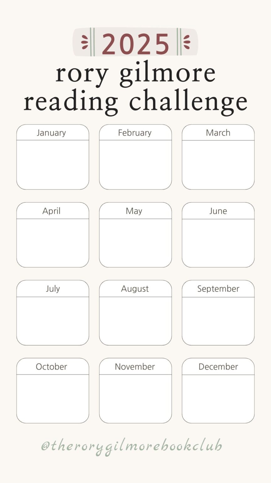 2025 Rory Gilmore Reading Challenge With Printable PDF Tracker