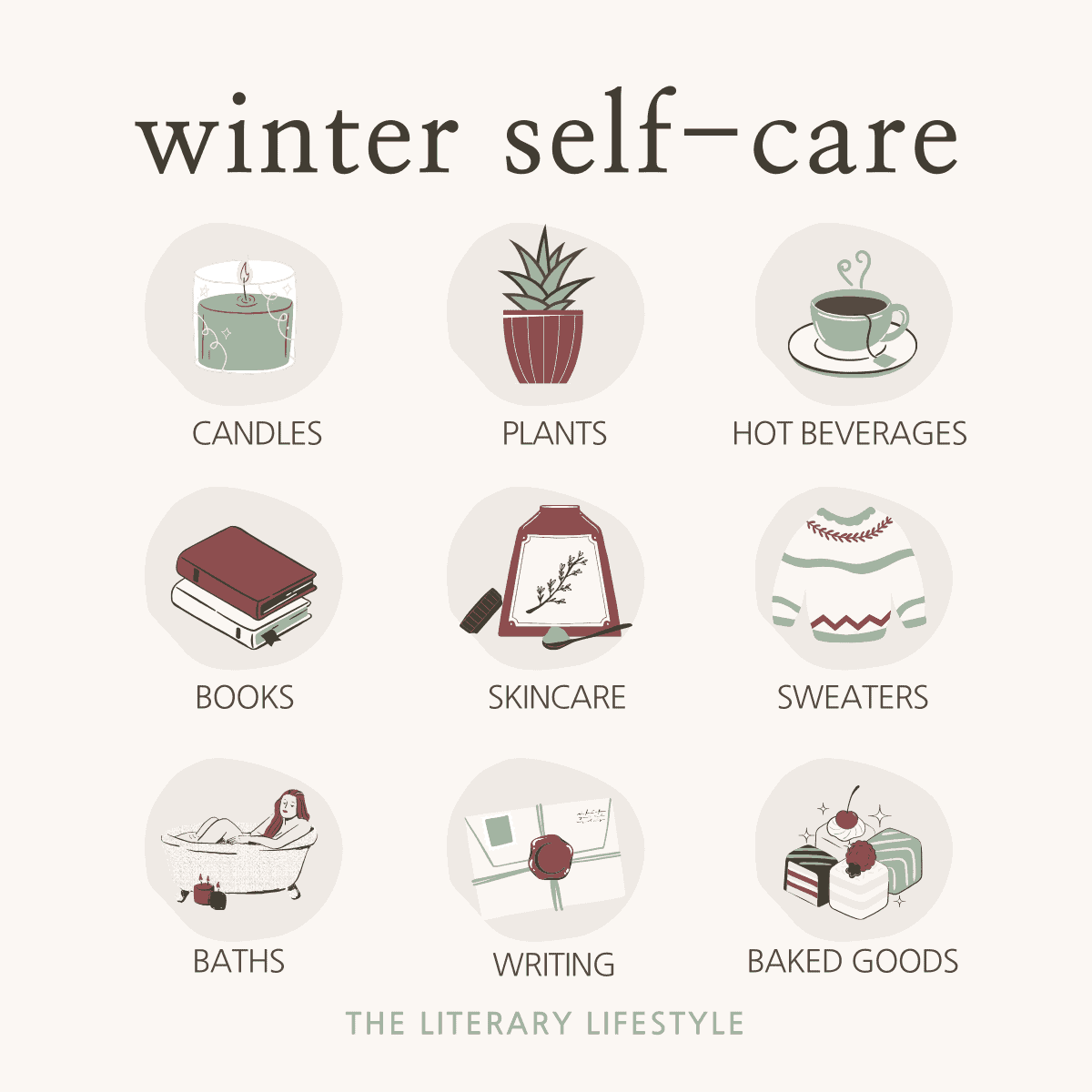 infographic of winter self care ideas.