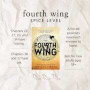 infographic of the fourth wing spicy level with chapters and age rating.