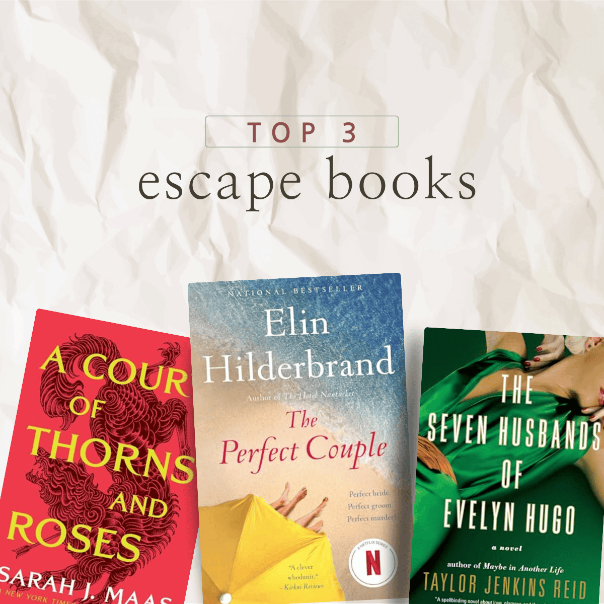 collage of top 3 escape books.