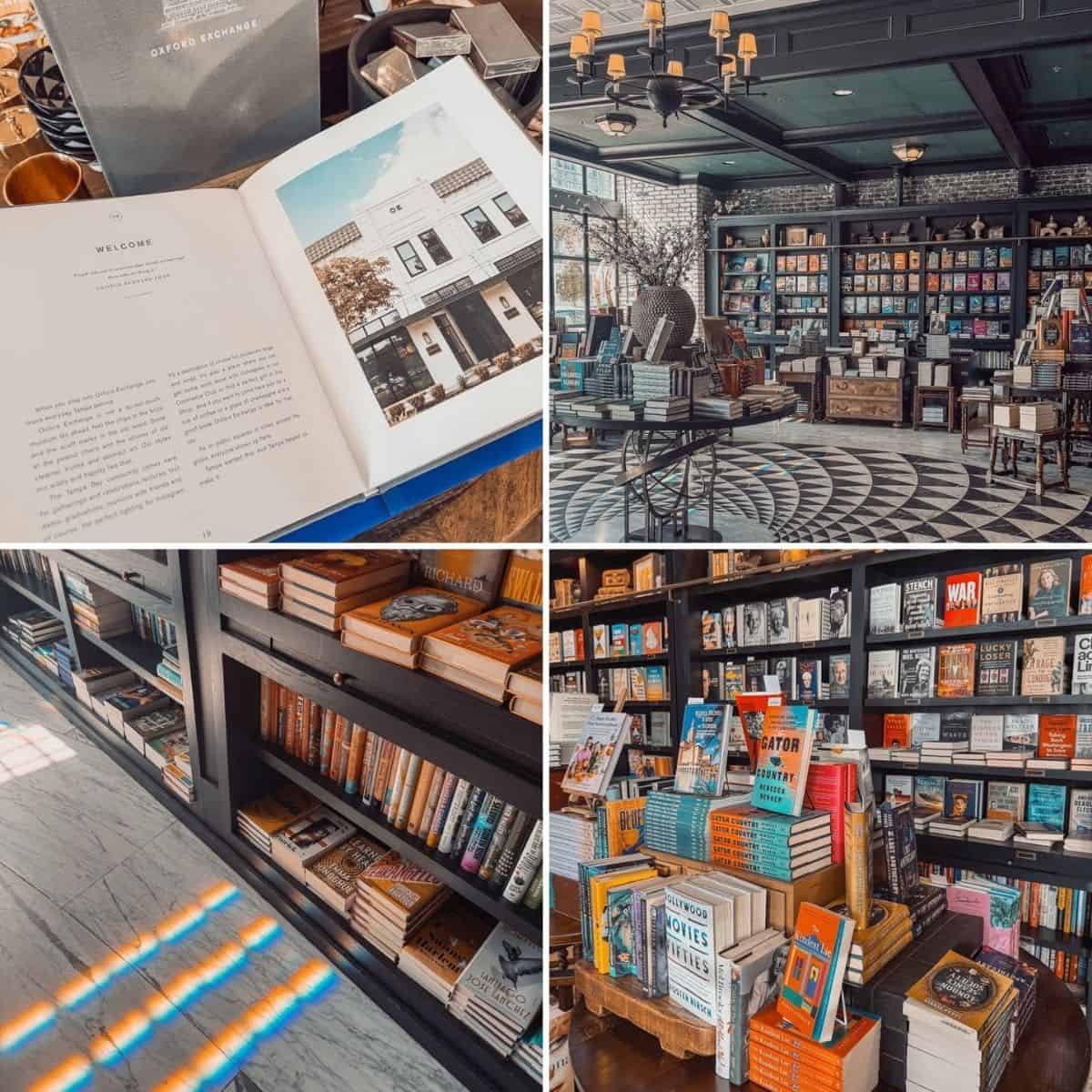 collage of Oxford Exchange bookstore in Tampa, Florida.