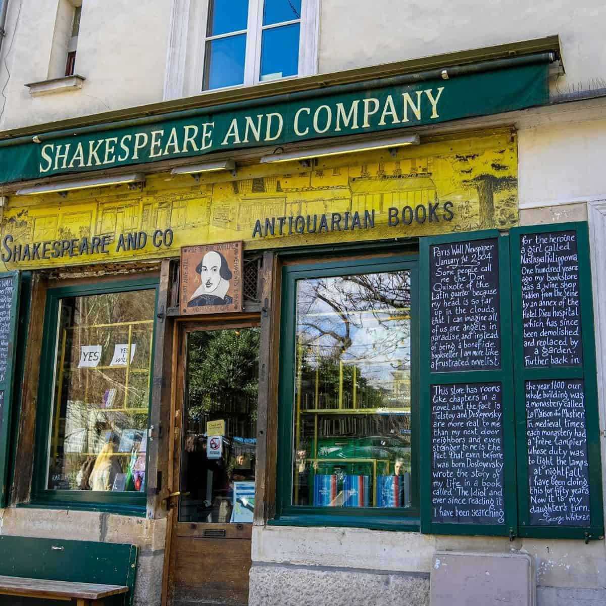 Shakespeare and Company bookstore in Paris, France.